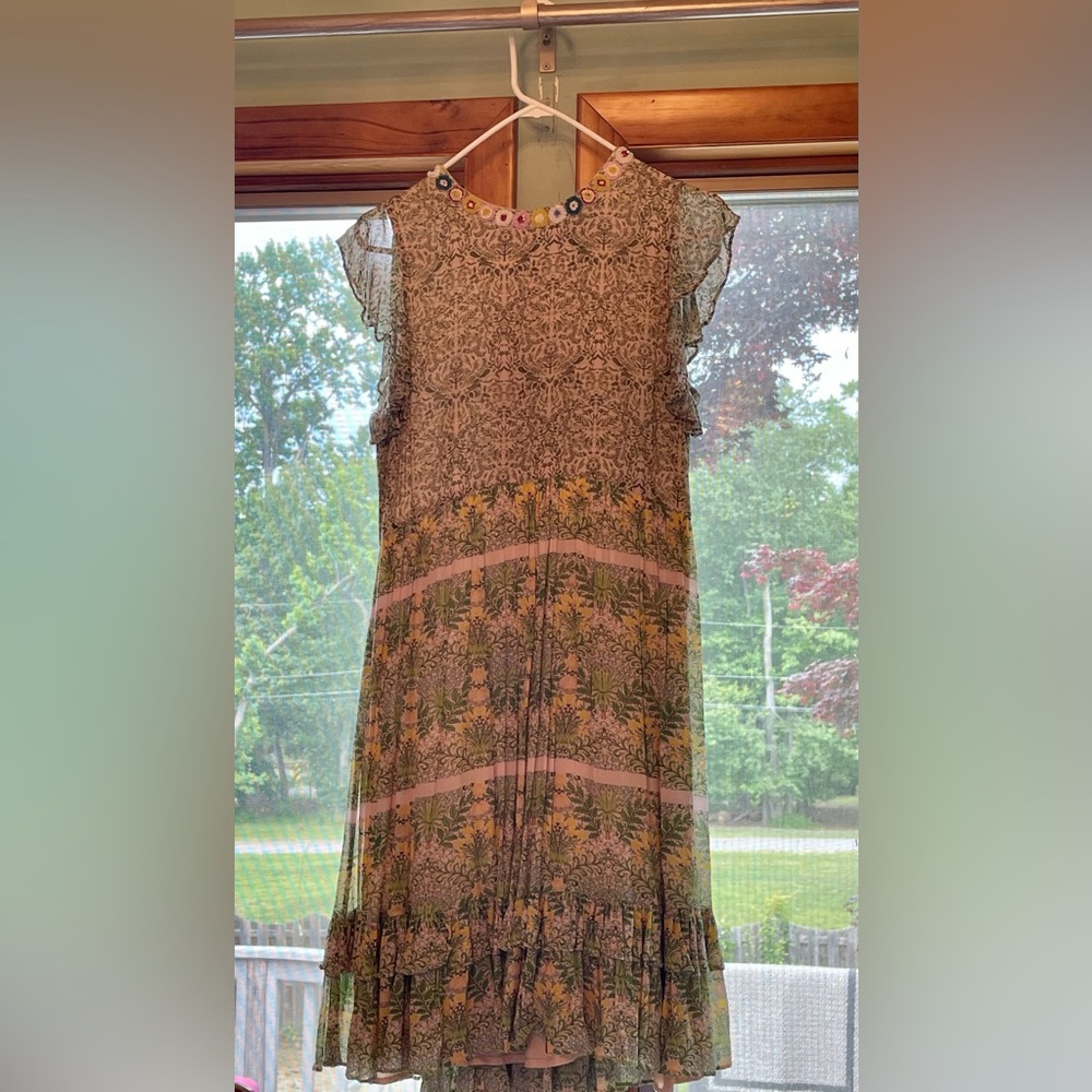 RARE Anthropology- Varun Bahl lined dress size 6 incredibly beautiful